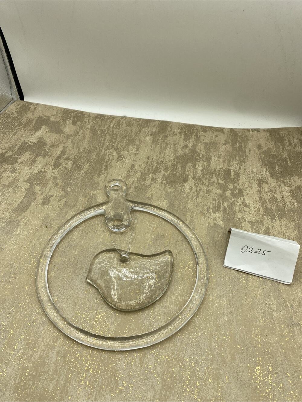 Kosta Boda Clear Glass Dove Bird Hanging Mobile Sun Catcher 9”